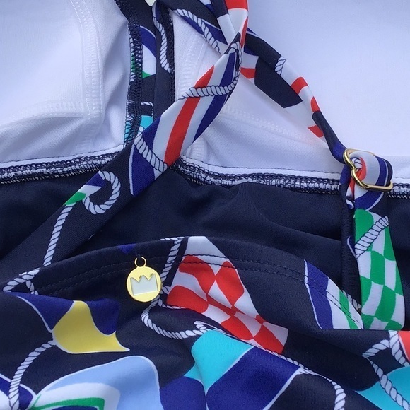 Crown & Ivy multicolored  sea rope swimwear. Cross back. Sailor‎ / style size 3x - Picture 10 of 12